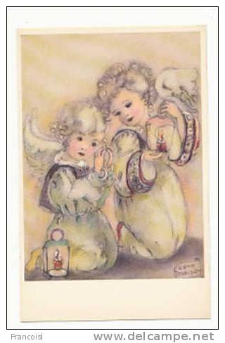 Deux Anges Qui Prient, Bougies. Signée Erna Maison. Epreuve De Carte Postale (verso Voir Scanner 2) - Illustratoren & Fotografen